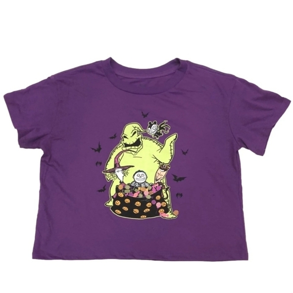 NWT Disney The Nightmare Before Christmas Oogy Boogy Purple Graphic Tee T-Shirt - Picture 2 of 5